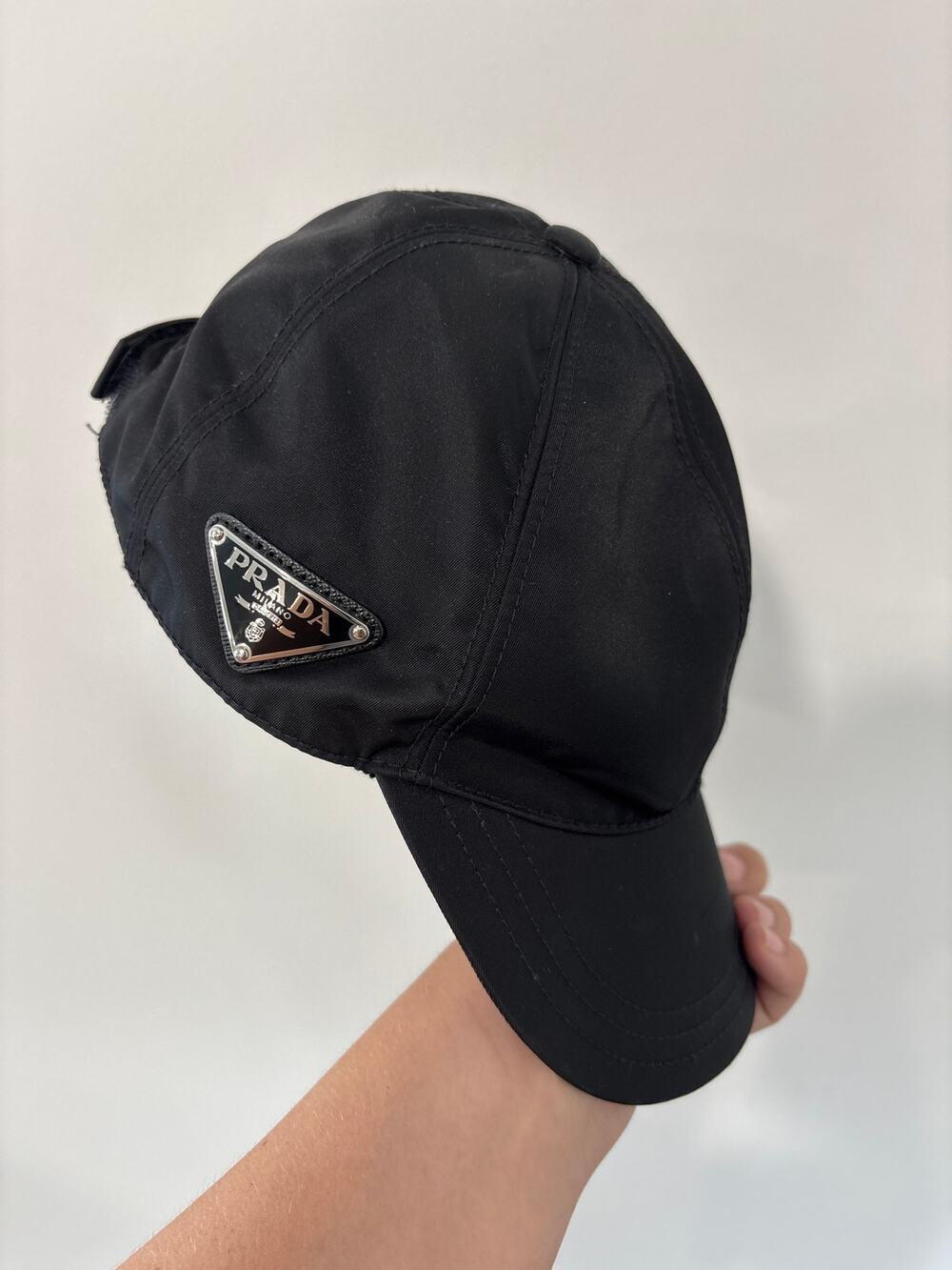 Prada Re-Nylon Baseball Hat Black Size S